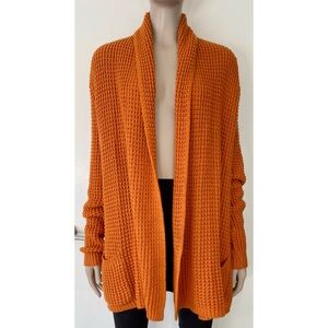 Merona Burnt Orange Waffle Knit Cardigan